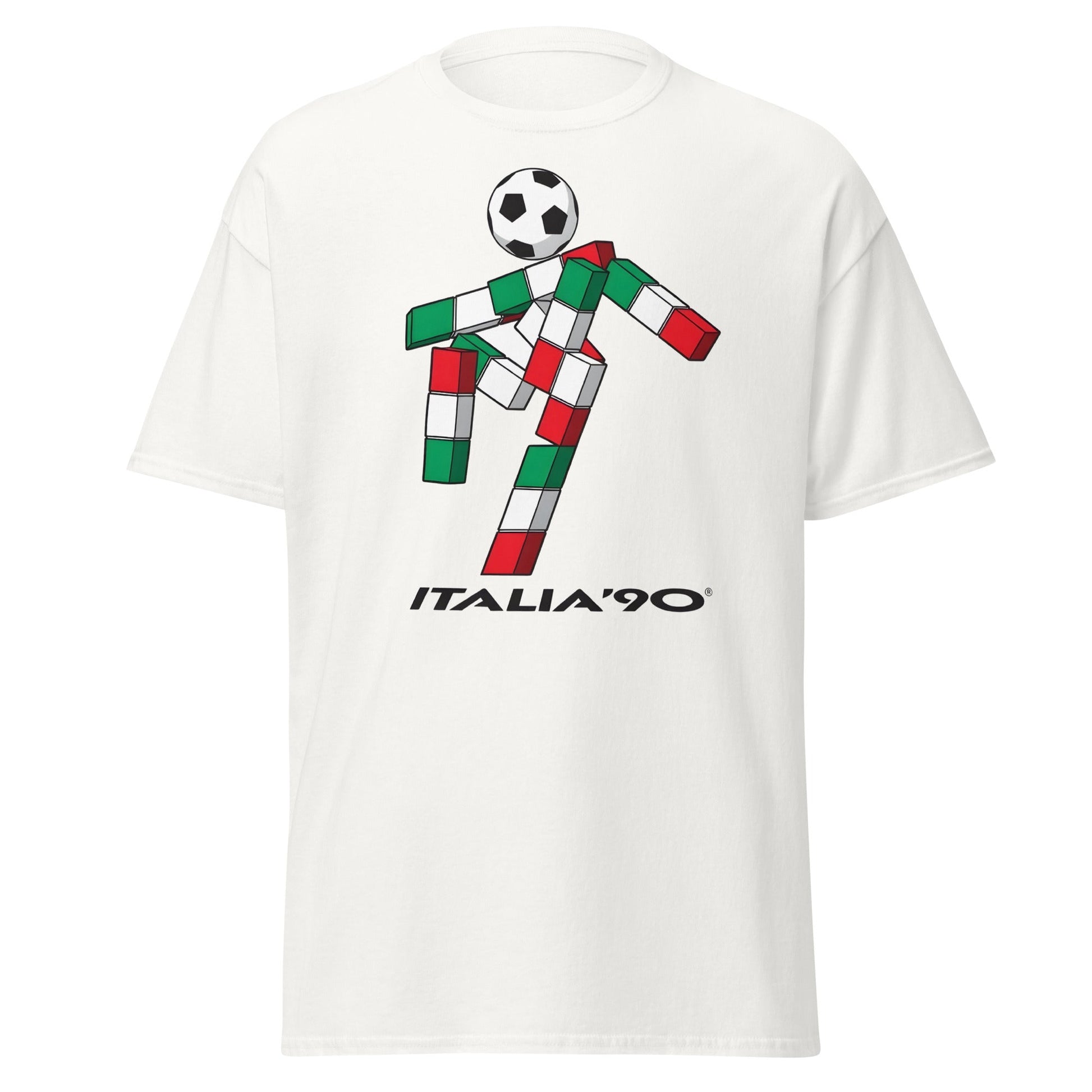 Italia '90 Retro Mascot T-Shirt - Ciao World Cup Tee - White - T-Shirts Online