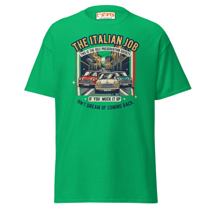 Italian Job T-Shirt | Retro Mini Cooper Car Chase Tee - Irish Green - T-Shirts Online