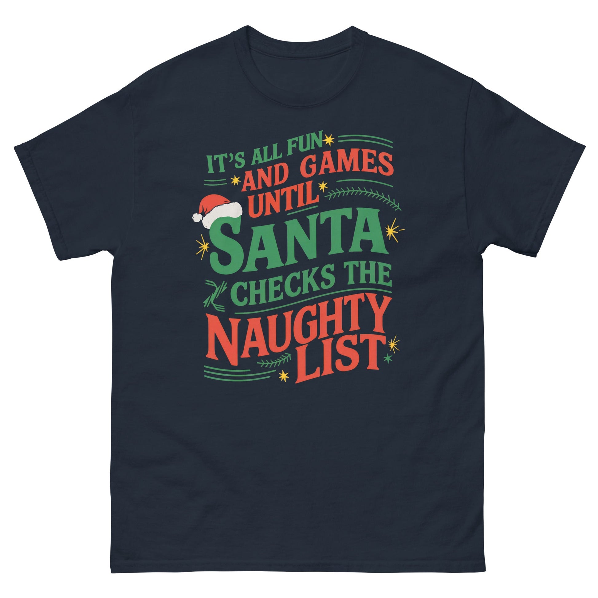 It's All Fun and Games | Christmas T-Shirt - Navy - T-Shirts Online