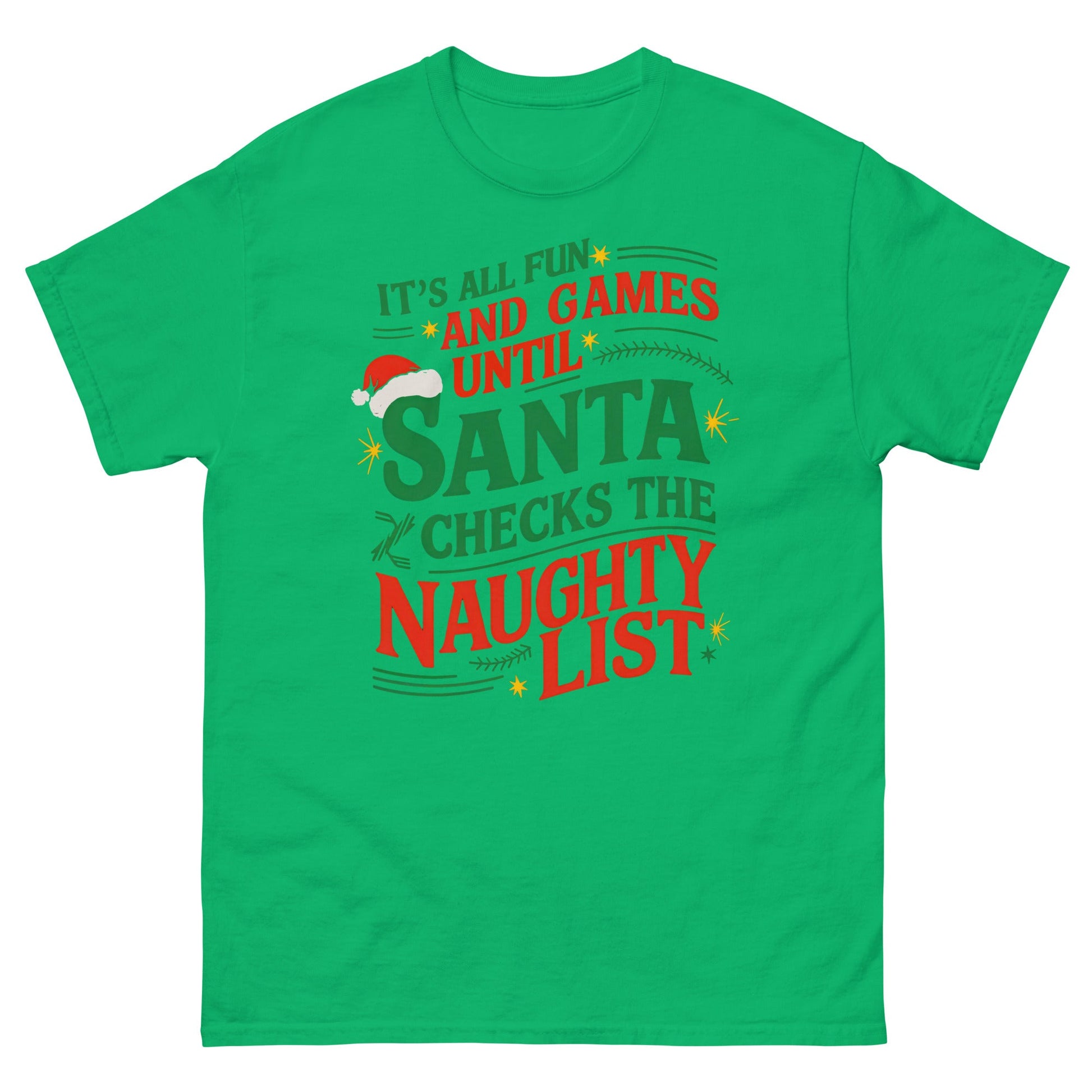 It's All Fun and Games | Christmas T-Shirt - Irish Green - T-Shirts Online