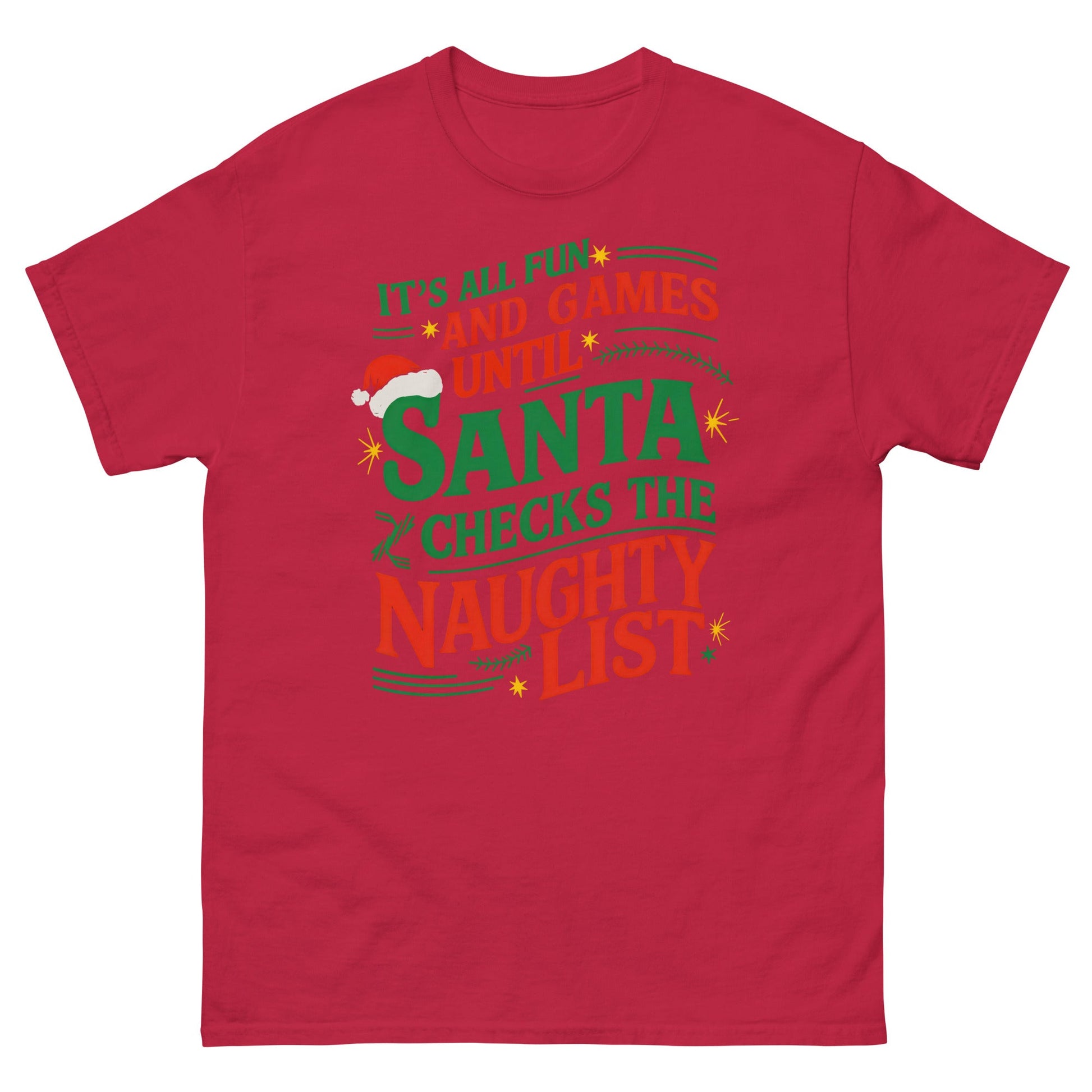 It's All Fun and Games | Christmas T-Shirt - Cardinal - T-Shirts Online