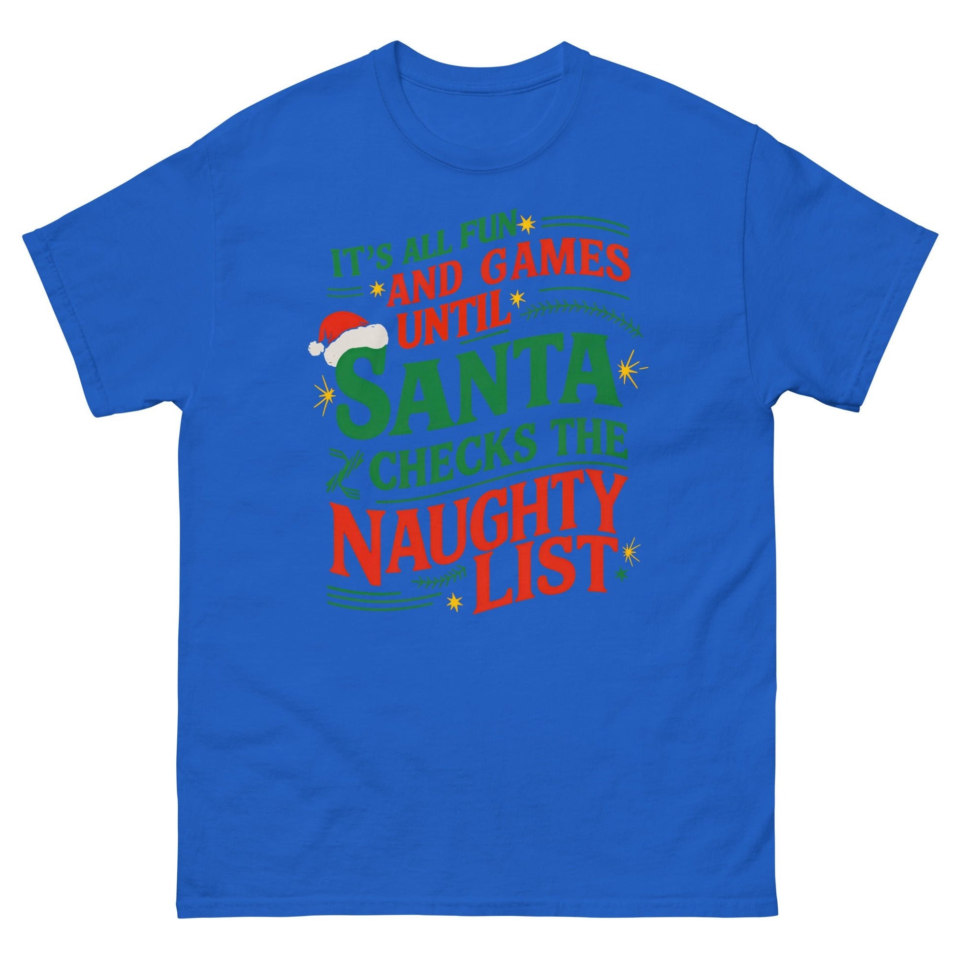 It's All Fun and Games | Christmas T-Shirt - Royal - T-Shirts Online