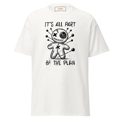 It's All Part of the Plan | Voodoo Doll T-Shirt - White - T-Shirts Online