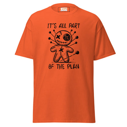 It's All Part of the Plan | Voodoo Doll T-Shirt - Orange - T-Shirts Online