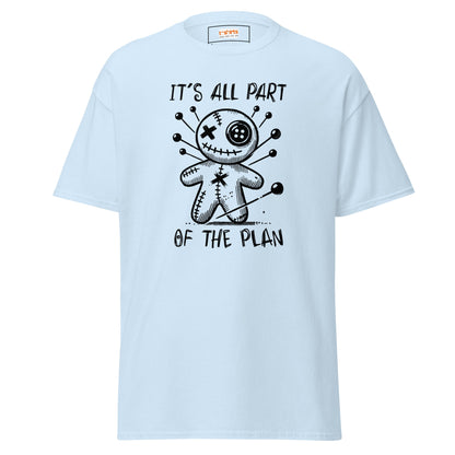 It's All Part of the Plan | Voodoo Doll T-Shirt - Light Blue - T-Shirts Online