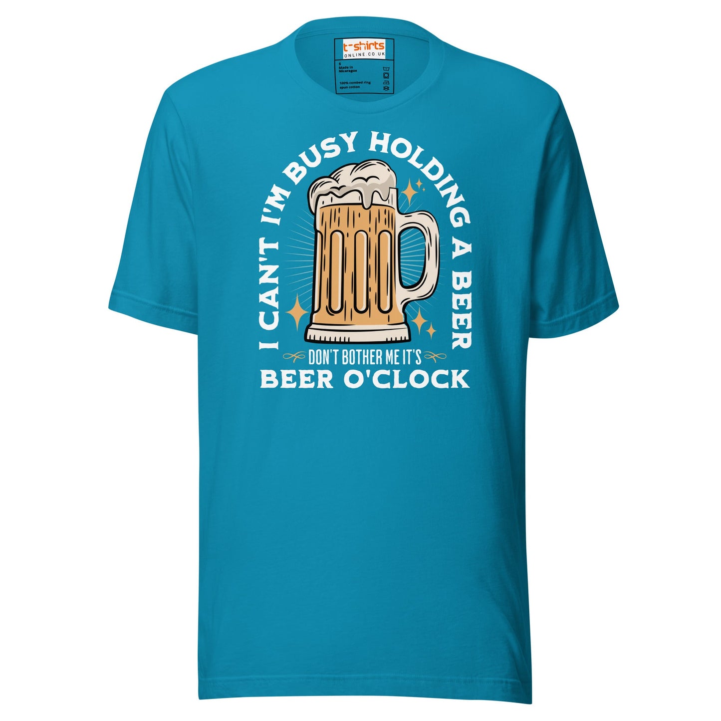 It's Beer O'Clock T-Shirt | Funny Slogan T-Shirt - Aqua - T-Shirts Online