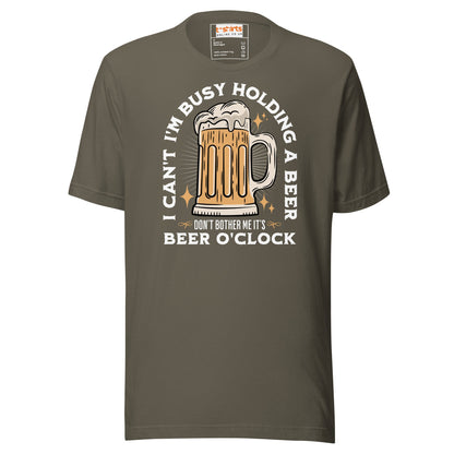 It's Beer O'Clock T-Shirt | Funny Slogan T-Shirt - Army - T-Shirts Online