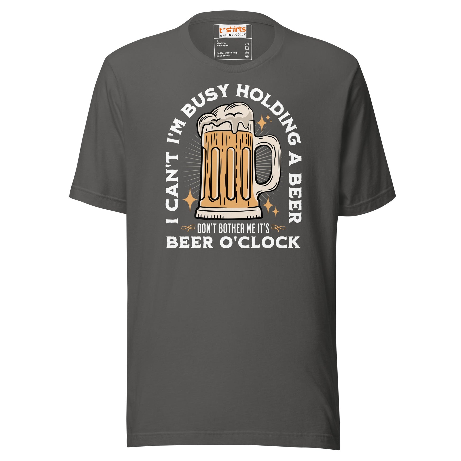 It's Beer O'Clock T-Shirt | Funny Slogan T-Shirt - Asphalt - T-Shirts Online
