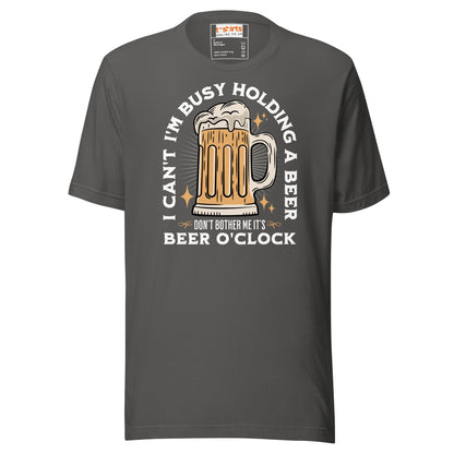 It's Beer O'Clock T-Shirt | Funny Slogan T-Shirt - Asphalt - T-Shirts Online