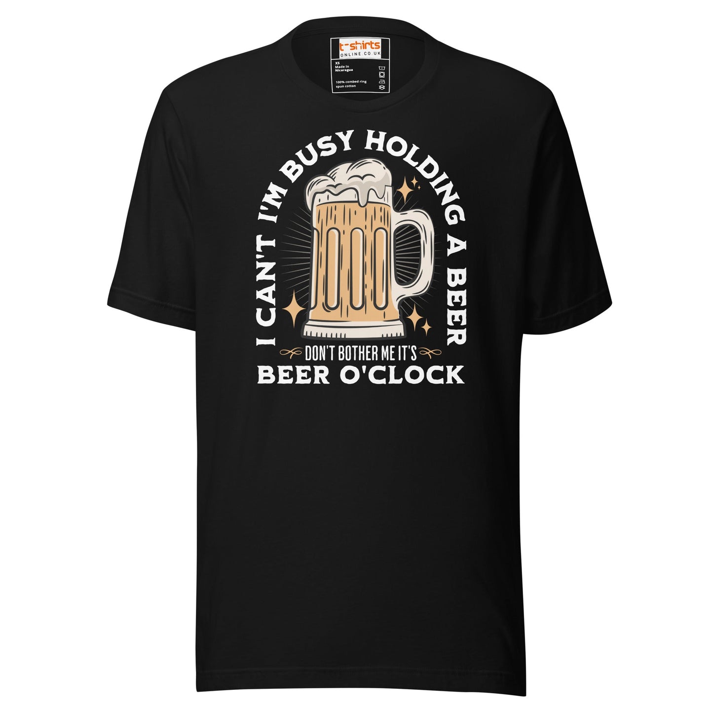 It's Beer O'Clock T-Shirt | Funny Slogan T-Shirt - Black - T-Shirts Online