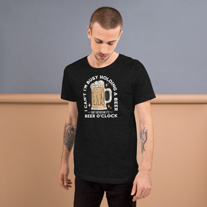 It's Beer O'Clock T-Shirt | Funny Slogan T-Shirt - Black Heather - T-Shirts Online