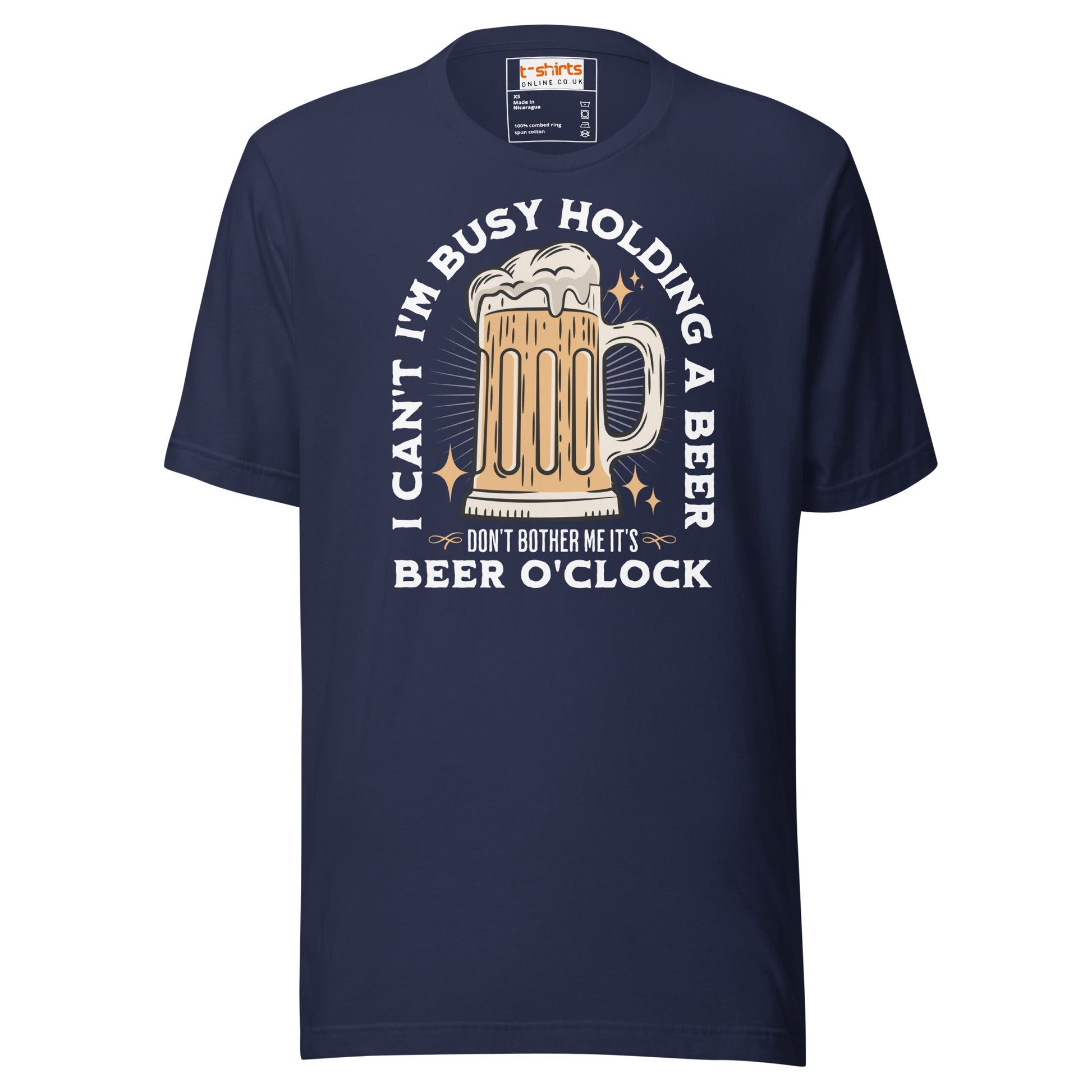 It's Beer O'Clock T-Shirt | Funny Slogan T-Shirt - Navy - T-Shirts Online