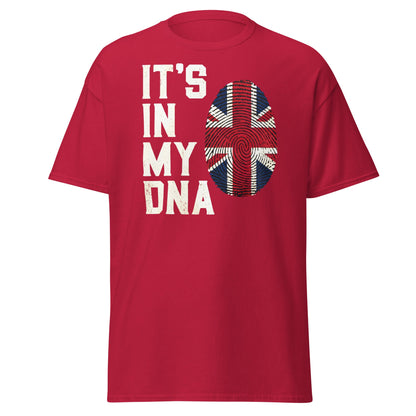 It's In My DNA British UK Union Jack Fingerprint T-Shirt - Cardinal - T-Shirts Online