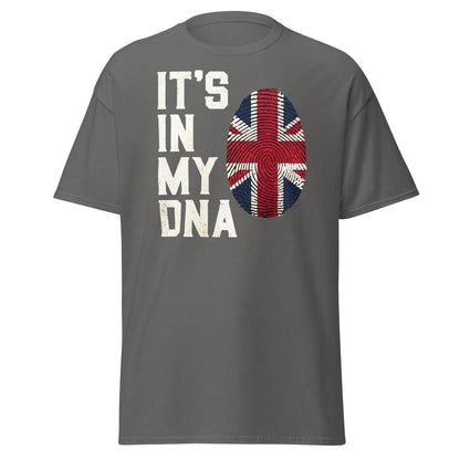 It's In My DNA British UK Union Jack Fingerprint T-Shirt - Charcoal - T-Shirts Online