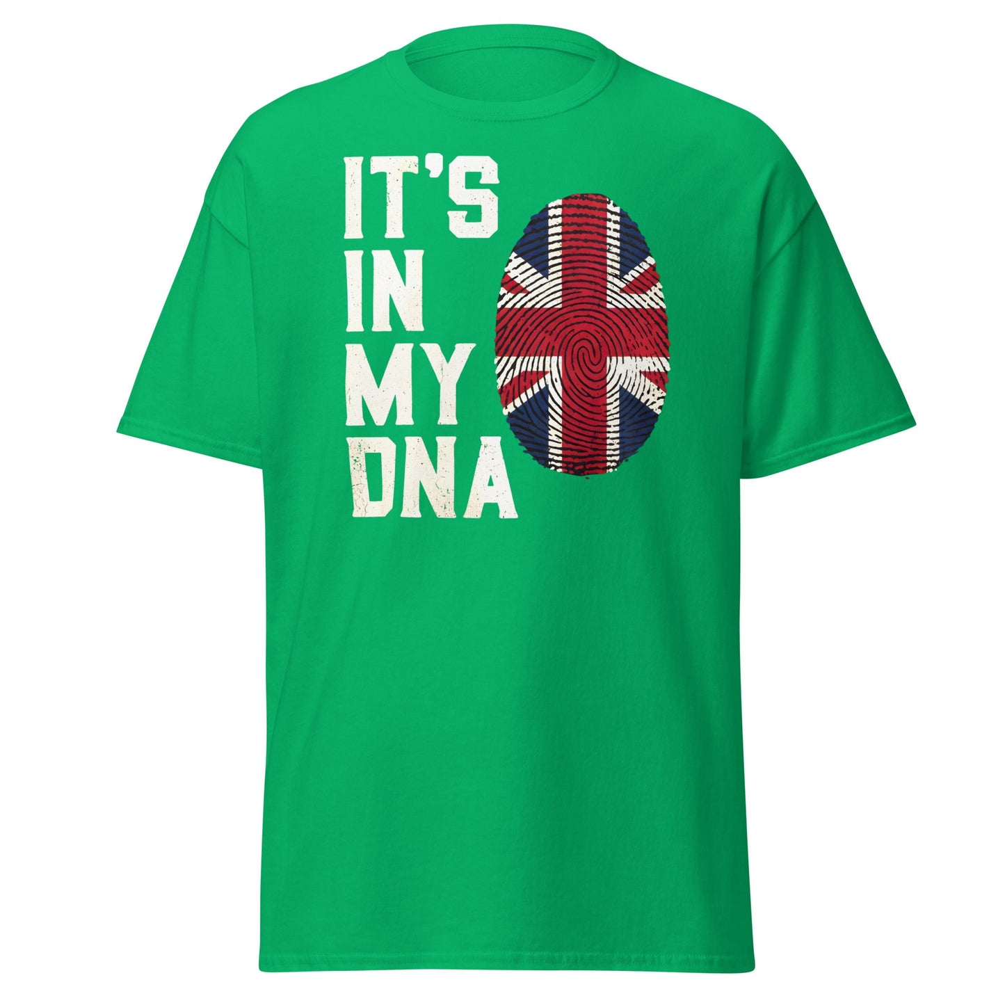 It's In My DNA British UK Union Jack Fingerprint T-Shirt - Irish Green - T-Shirts Online
