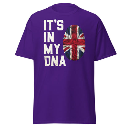 It's In My DNA British UK Union Jack Fingerprint T-Shirt - Purple - T-Shirts Online