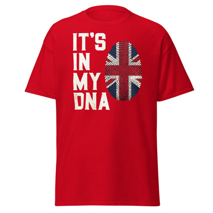 It's In My DNA British UK Union Jack Fingerprint T-Shirt - Red - T-Shirts Online