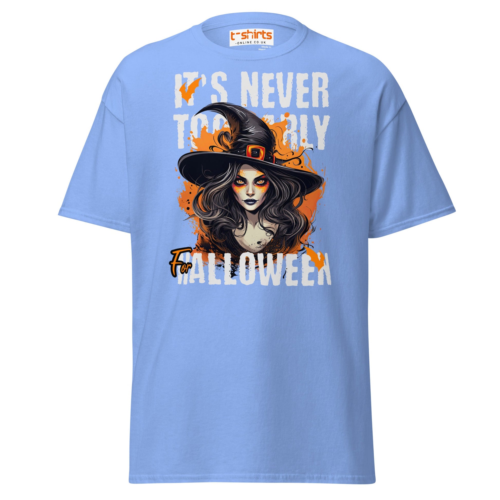 It’s Never Too Early For Halloween T-Shirt - Carolina Blue - T-Shirts Online