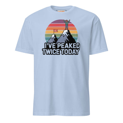 I've Peaked Twice Today T-Shirt - Light Blue - T-Shirts Online