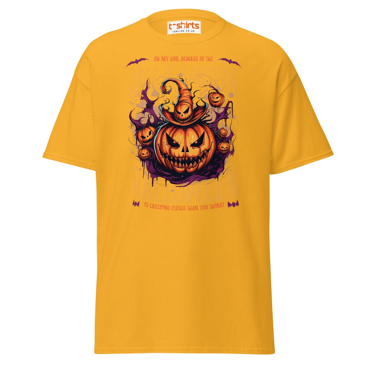 Jack - O’ - Lantern Halloween T-Shirt - Gold - T-Shirts Online