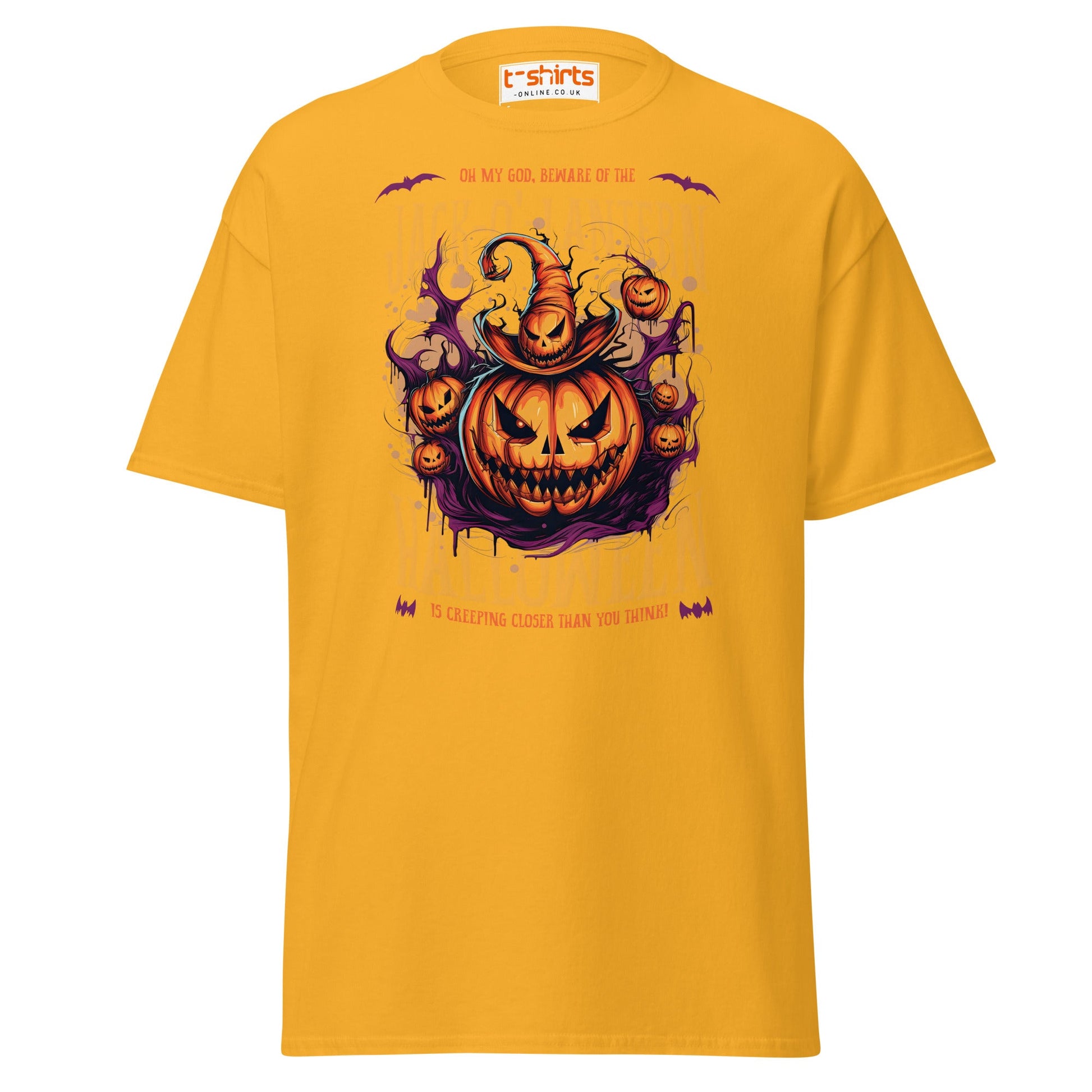 Jack - O’ - Lantern Halloween T-Shirt - Gold - T-Shirts Online