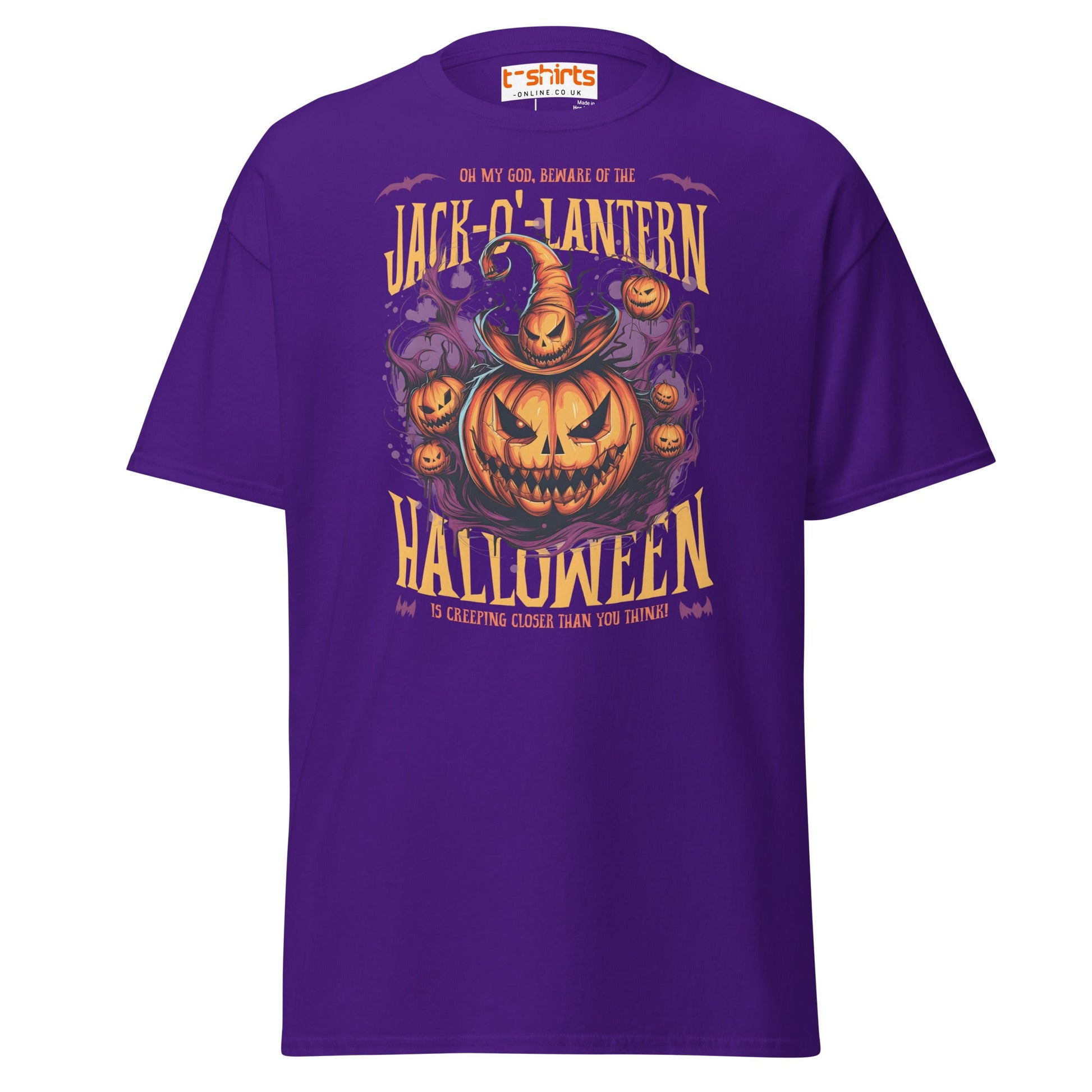 Jack - O’ - Lantern Halloween T-Shirt - Purple - T-Shirts Online