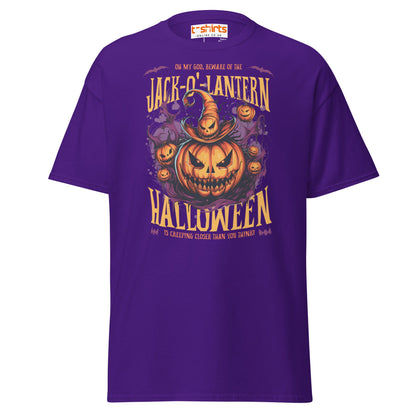 Jack - O’ - Lantern Halloween T-Shirt - Purple - T-Shirts Online