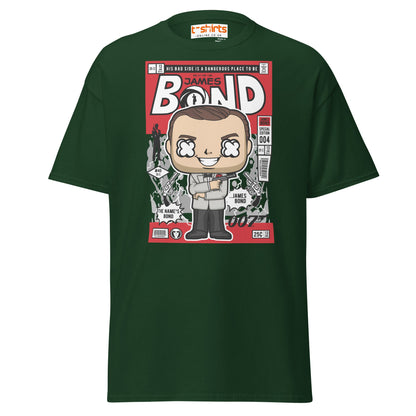 James Bond Funko Style Comic T-Shirt - Forest Green - T-Shirts Online