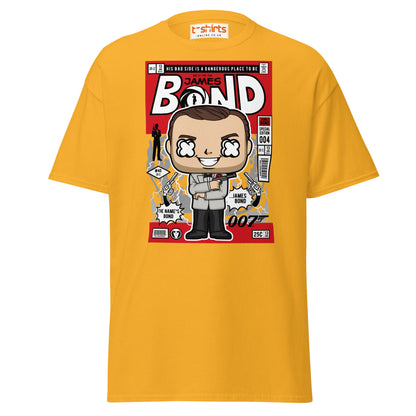 James Bond Funko Style Comic T-Shirt - Gold - T-Shirts Online