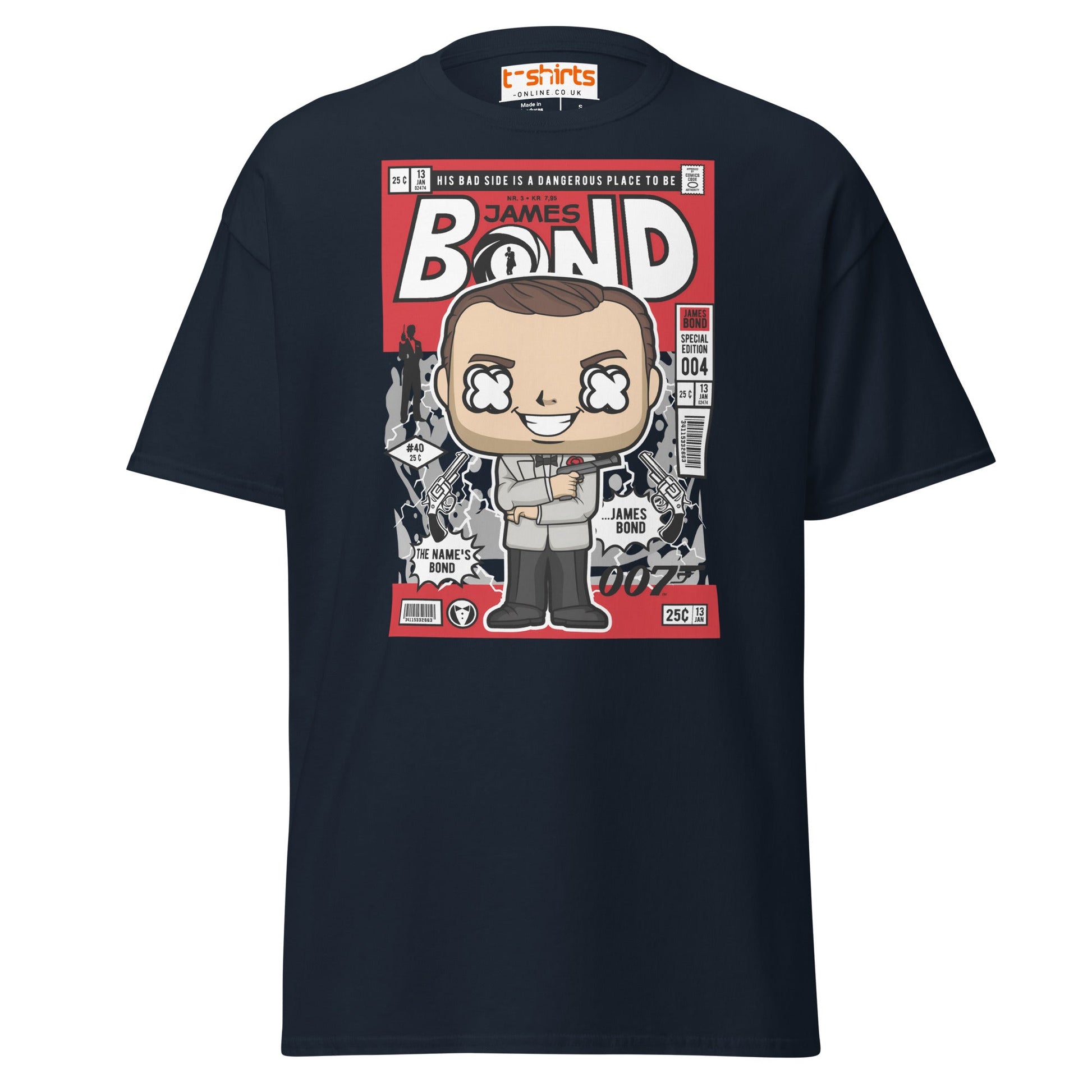 James Bond Funko Style Comic T-Shirt - Navy - T-Shirts Online