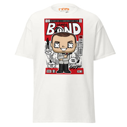 James Bond Funko Style Comic T-Shirt - White - T-Shirts Online