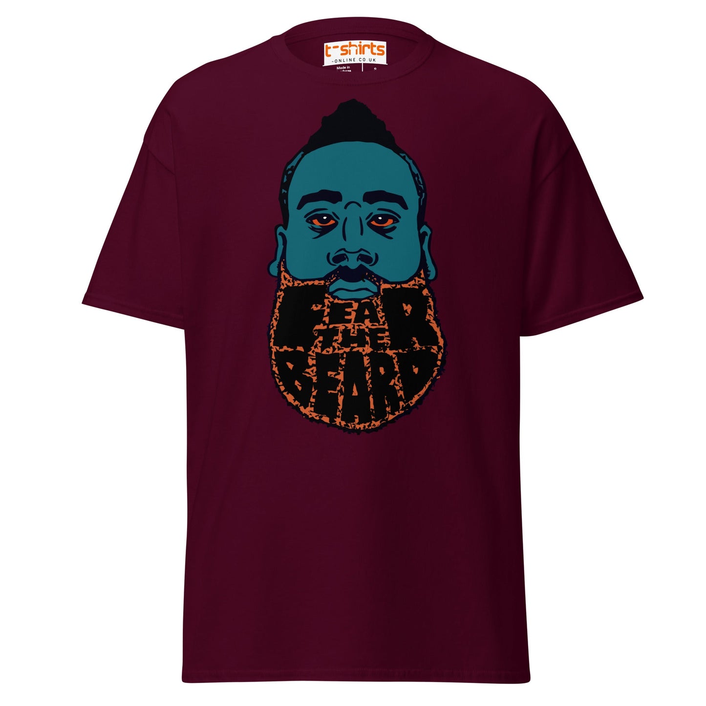 James Harden Parody T-Shirt | Fear The Beard Tee - Maroon - T-Shirts Online