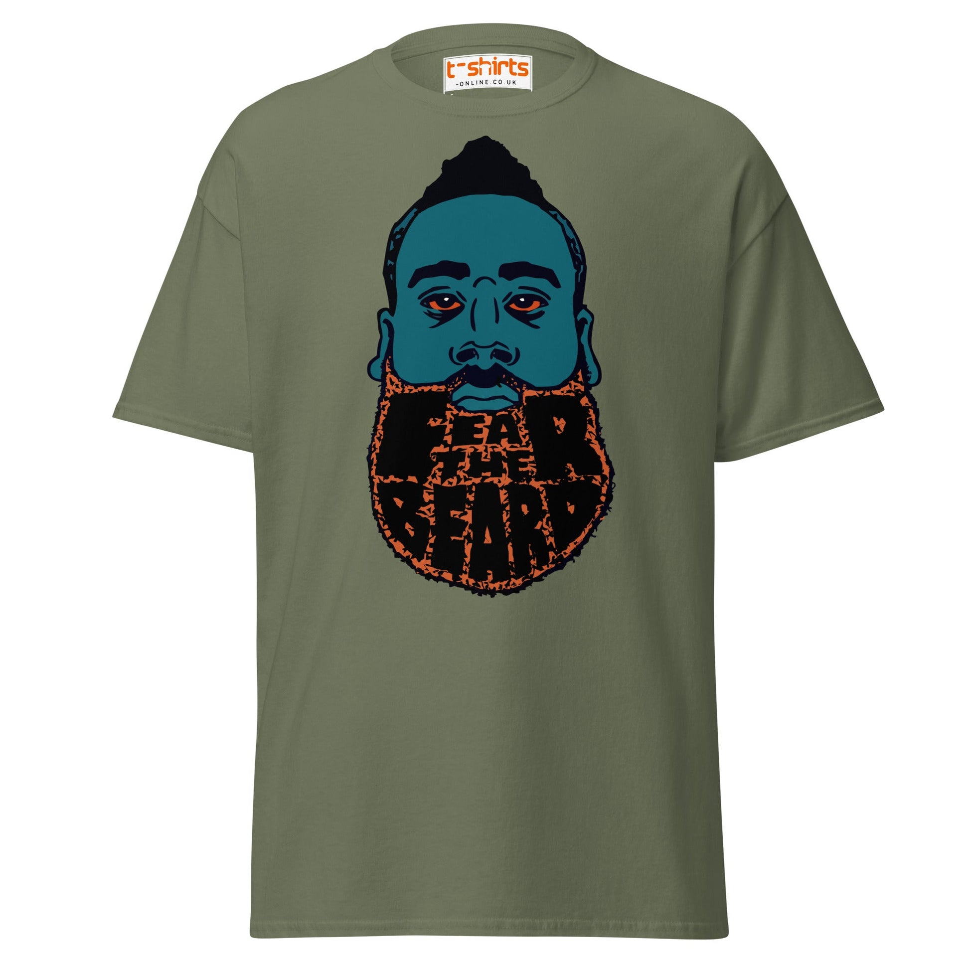 James Harden Parody T-Shirt | Fear The Beard Tee - Military Green - T-Shirts Online