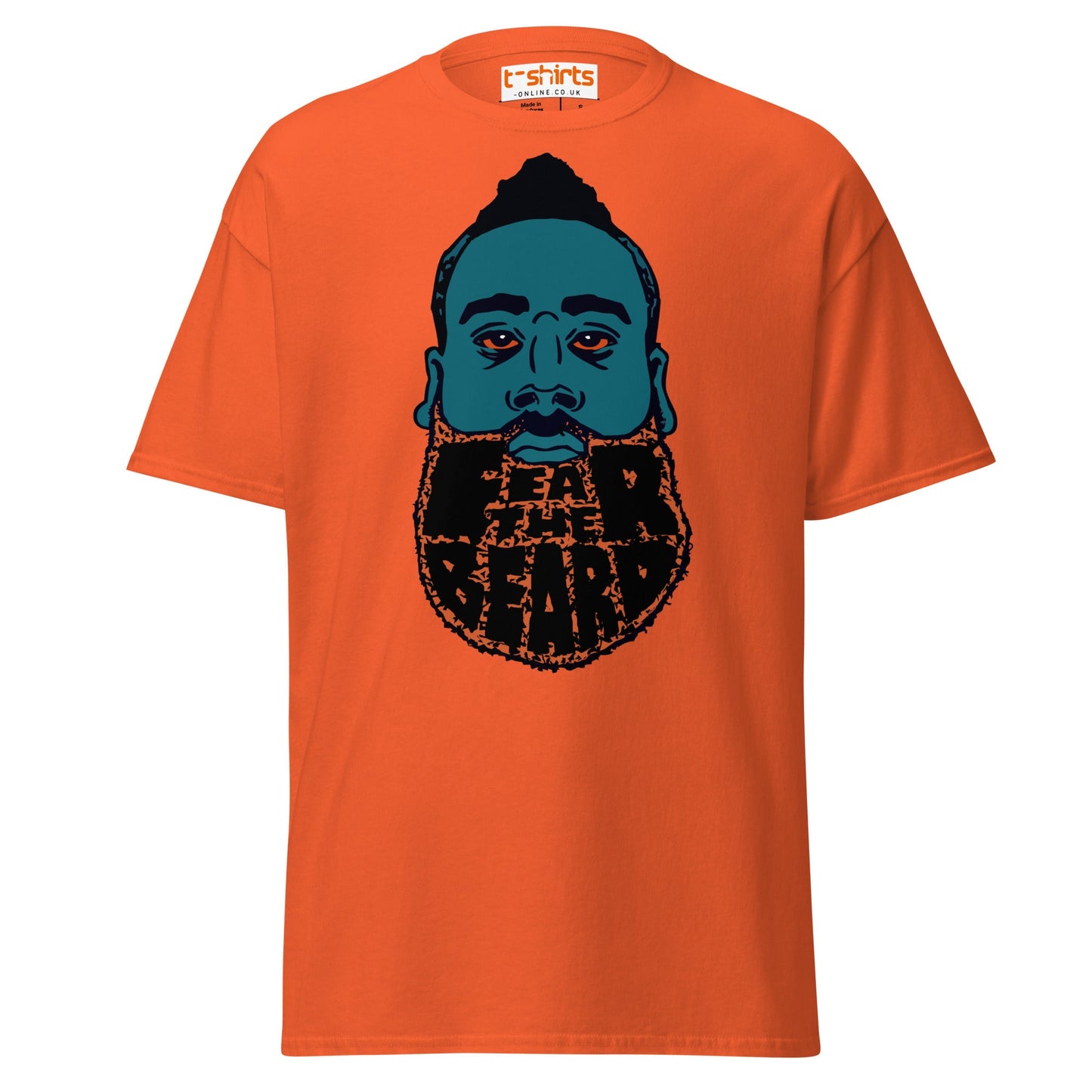 James Harden Parody T-Shirt | Fear The Beard Tee - Orange - T-Shirts Online
