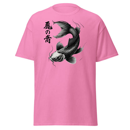 Japanese Koi Fish T-Shirt - Monochrome Zen Streetwear Tee - Azalea - T-Shirts Online