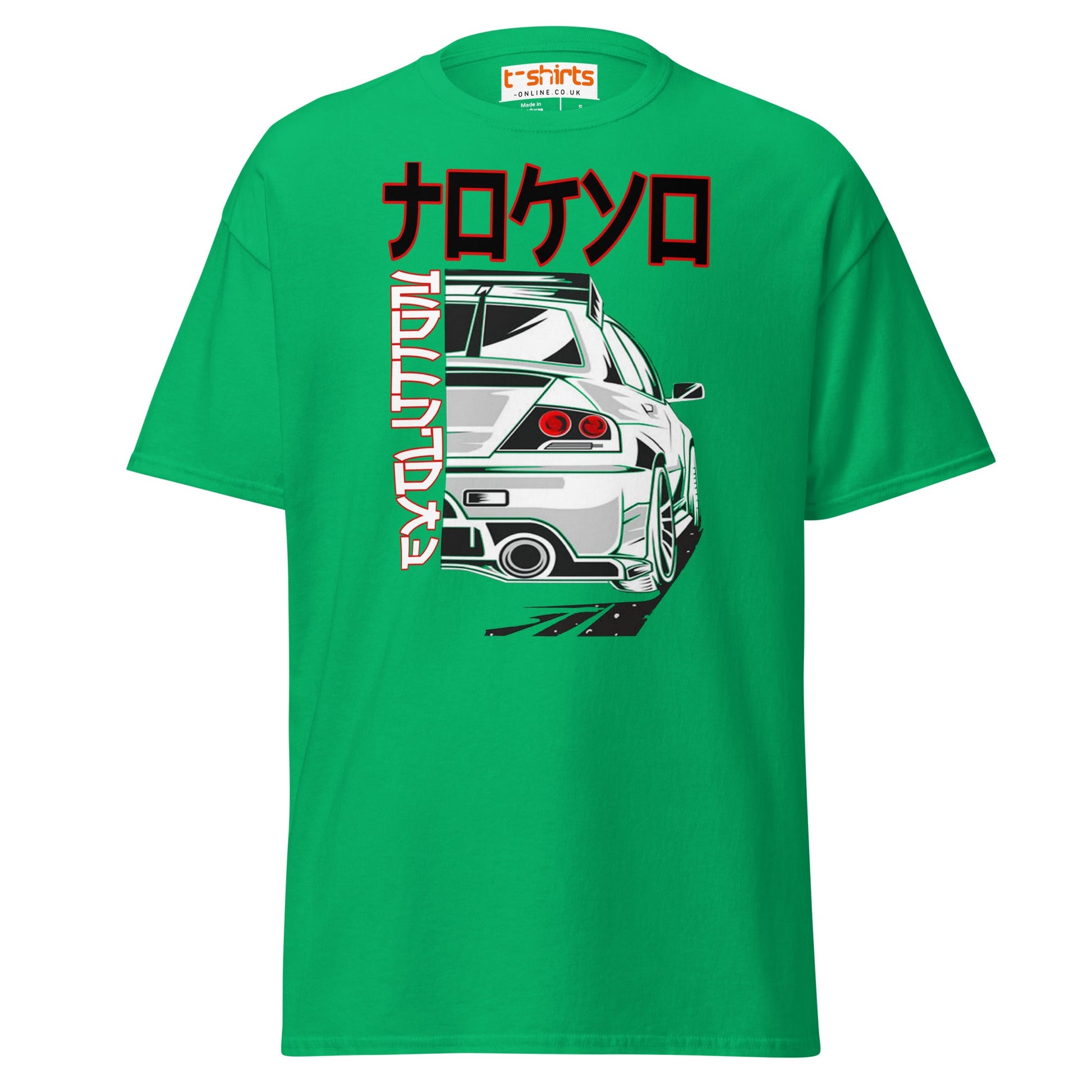 JDM Drift Car T-Shirt | Japanese Kanji Streetwear Tee - Irish Green - T-Shirts Online