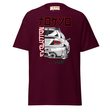 JDM Drift Car T-Shirt | Japanese Kanji Streetwear Tee - Maroon - T-Shirts Online