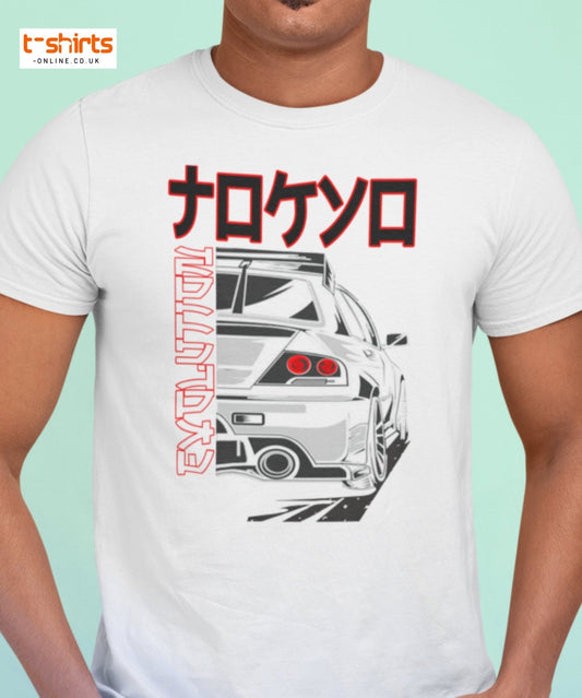 JDM Drift Car T-Shirt | Japanese Kanji Streetwear Tee - Maroon - T-Shirts Online