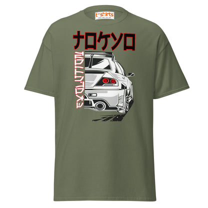JDM Drift Car T-Shirt | Japanese Kanji Streetwear Tee - Military Green - T-Shirts Online