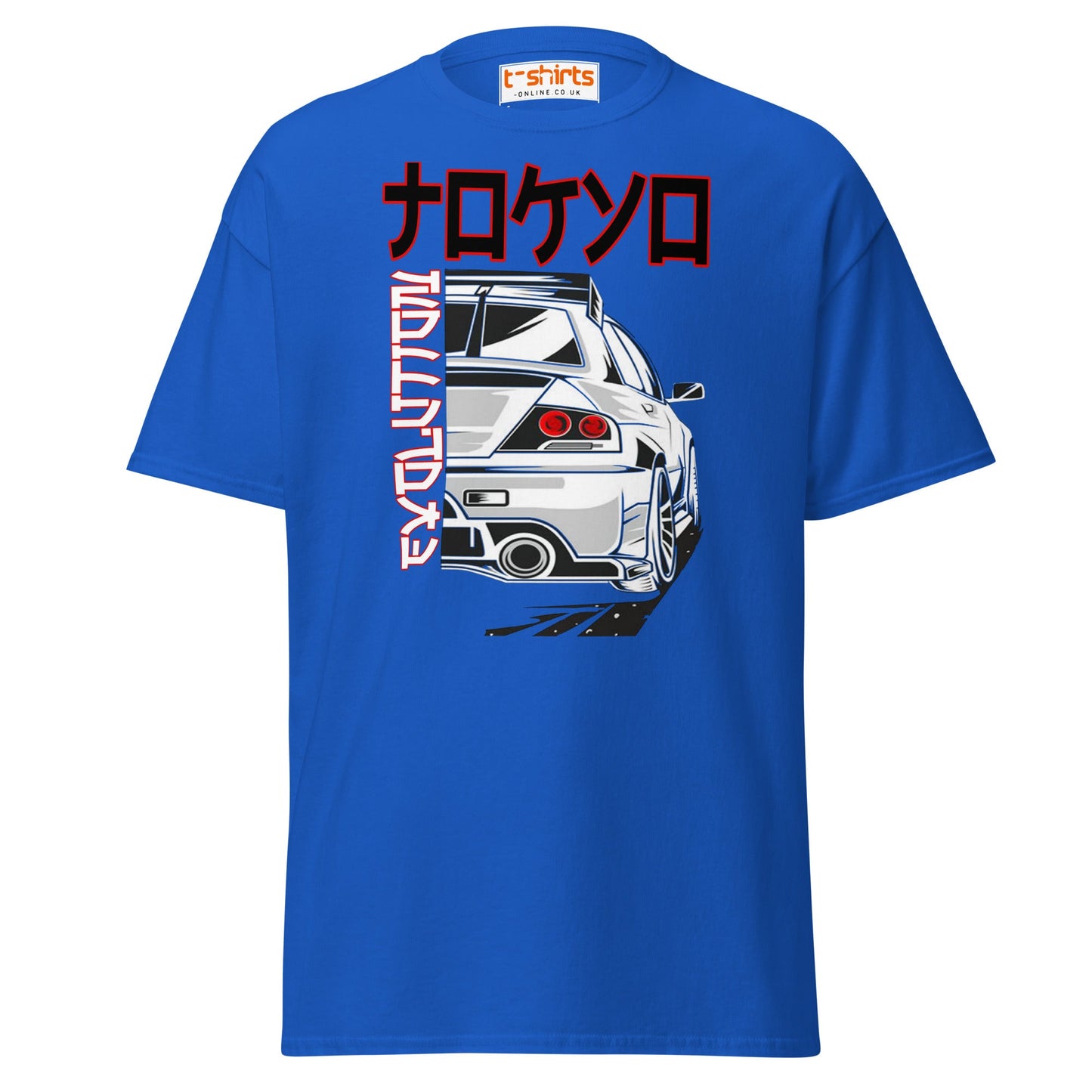 JDM Drift Car T-Shirt | Japanese Kanji Streetwear Tee - Royal - T-Shirts Online