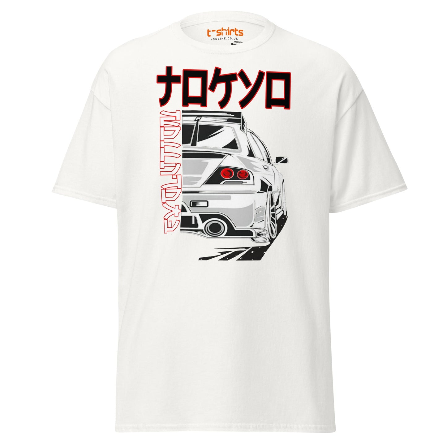 JDM Drift Car T-Shirt | Japanese Kanji Streetwear Tee - White - T-Shirts Online
