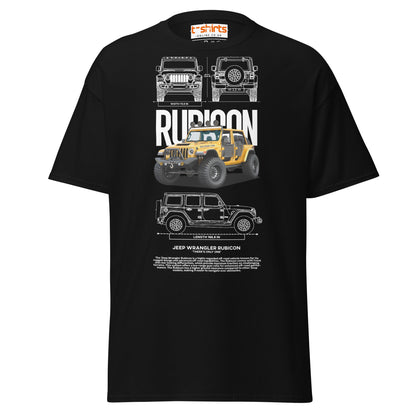 Jeep Wrangler Rubicon Blueprint & Design Tee - Black - T-Shirts Online