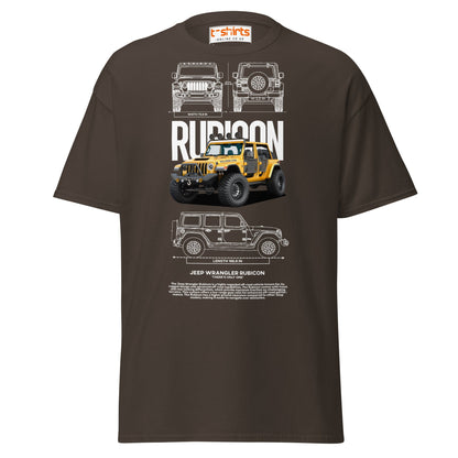 Jeep Wrangler Rubicon Blueprint & Design Tee - Dark Chocolate - T-Shirts Online