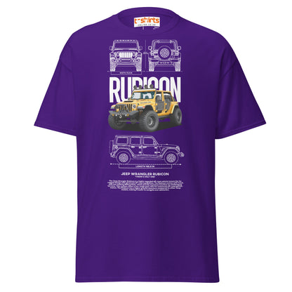 Jeep Wrangler Rubicon Blueprint & Design Tee - Purple - T-Shirts Online