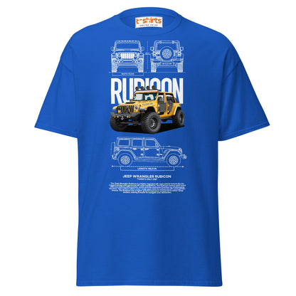 Jeep Wrangler Rubicon Blueprint & Design Tee - Royal - T-Shirts Online