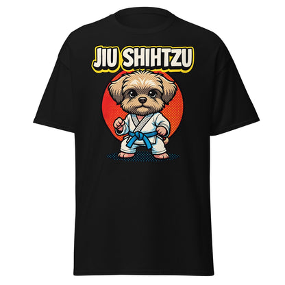 Jiu Shihtzu T-Shirt Funny BJJ Shih Tzu Dog Martial Arts Tee - Black - T-Shirts Online
