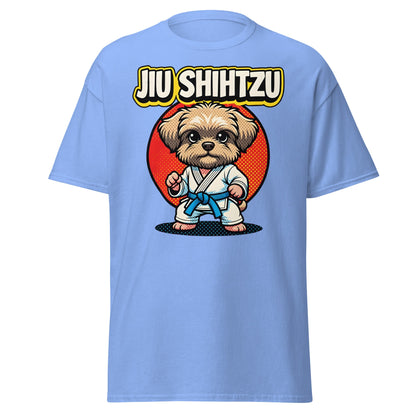 Jiu Shihtzu T-Shirt Funny BJJ Shih Tzu Dog Martial Arts Tee - Carolina Blue - T-Shirts Online