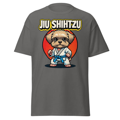 Jiu Shihtzu T-Shirt Funny BJJ Shih Tzu Dog Martial Arts Tee - Charcoal - T-Shirts Online