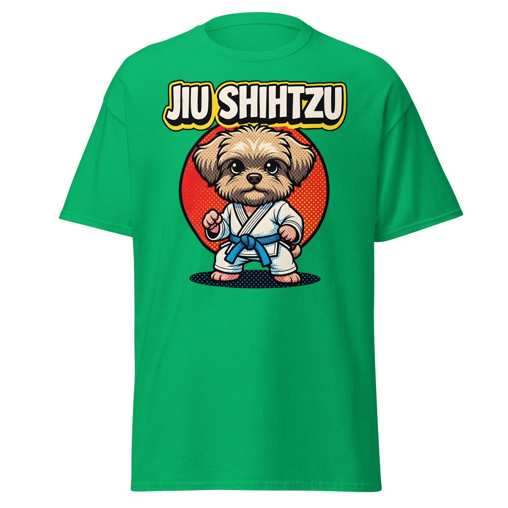 Jiu Shihtzu T-Shirt Funny BJJ Shih Tzu Dog Martial Arts Tee - Irish Green - T-Shirts Online