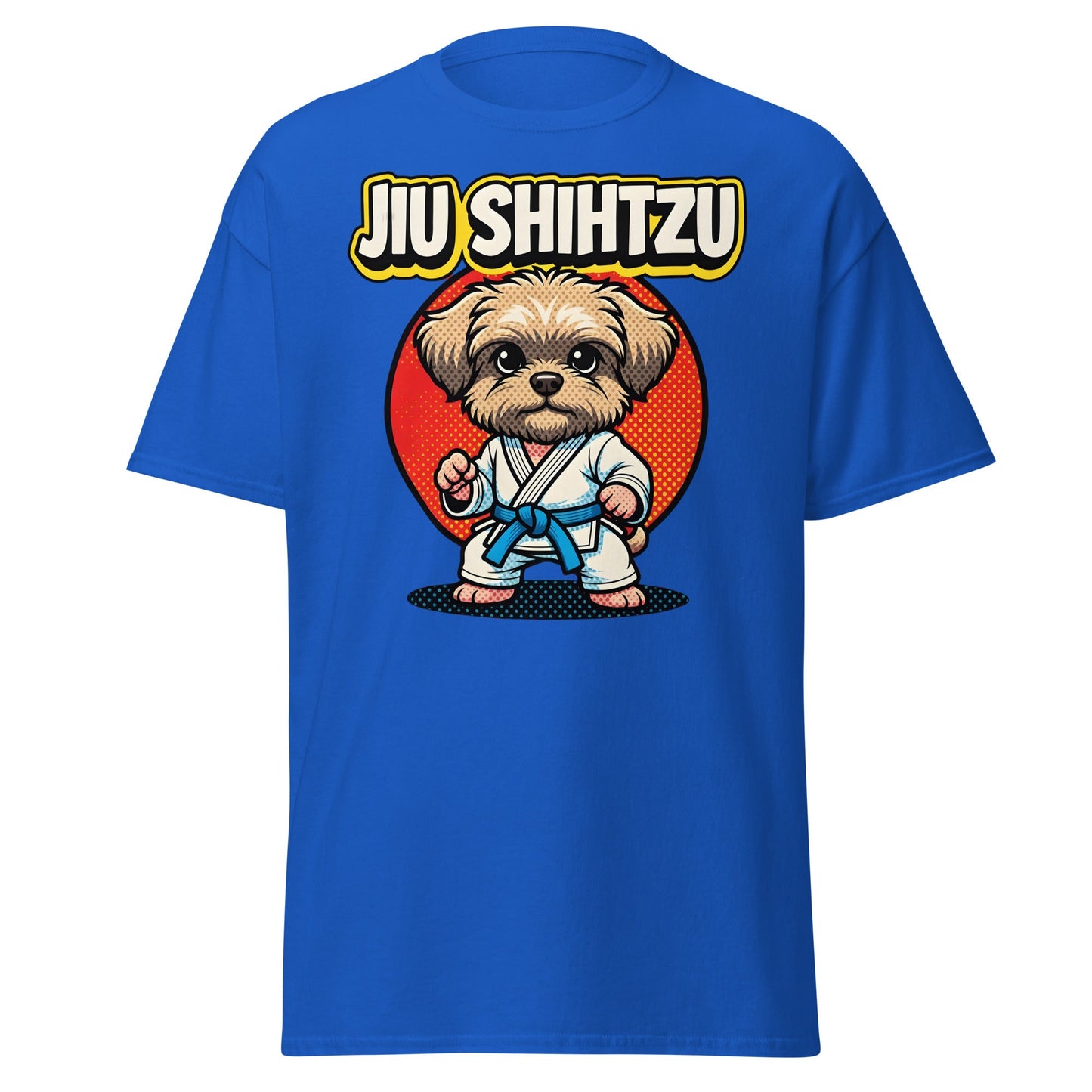 Jiu Shihtzu T-Shirt Funny BJJ Shih Tzu Dog Martial Arts Tee - Royal - T-Shirts Online